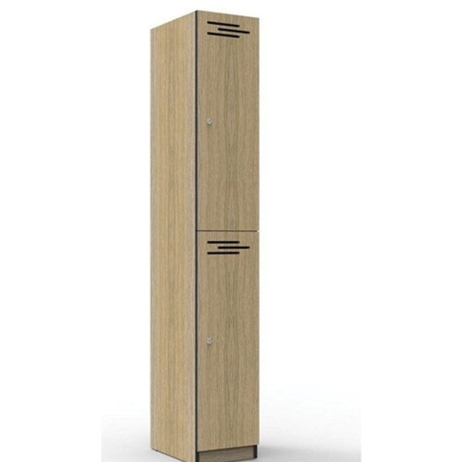 Storage | RapidLine Rapidline Infinity Melamine 2 Door Locker 305Wx455Dx1850Mmh Oak With Black Edging