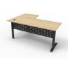 Office Furniture | RapidLine Rapidline Deluxe Rapid Span Corner Workstation 1800/1200W X 750D X 730Mmh Oak/Black