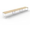 Office Furniture | RapidLine Rapidline Deluxe Infinity Desk Loop Leg Single Sided 3 Person 3600Wx750Dx730Mmh Oak/White