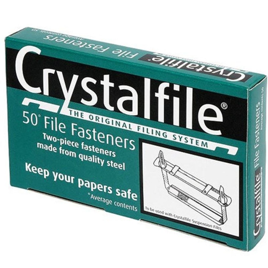 Clips & Fasteners | Crystalfile Crystalfile File Fastener 80Mm 2 Piece Silver Box Of 50