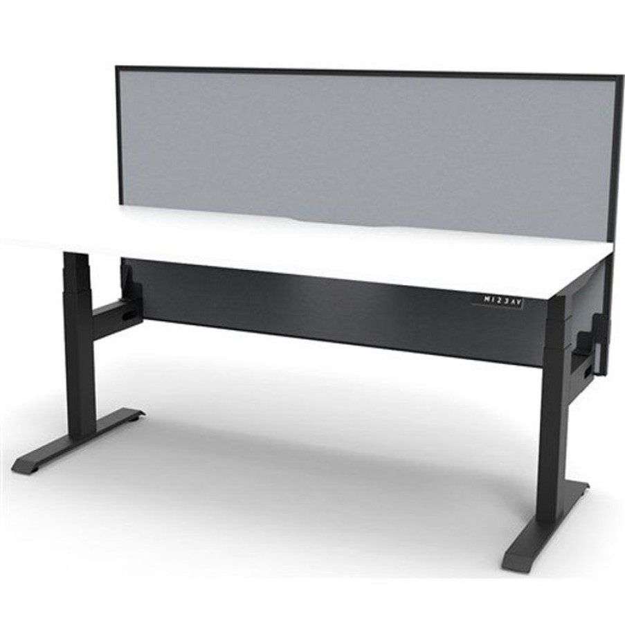 Office Furniture | RapidLine Rapidline Boost+ Single Sided Workstation + Screen 1800W X 750D X 1330Mmh White/Black