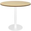 Office Furniture | RapidLine Rapidline Disc Base Round Table 900D X 755Mmh Oak Top White Base