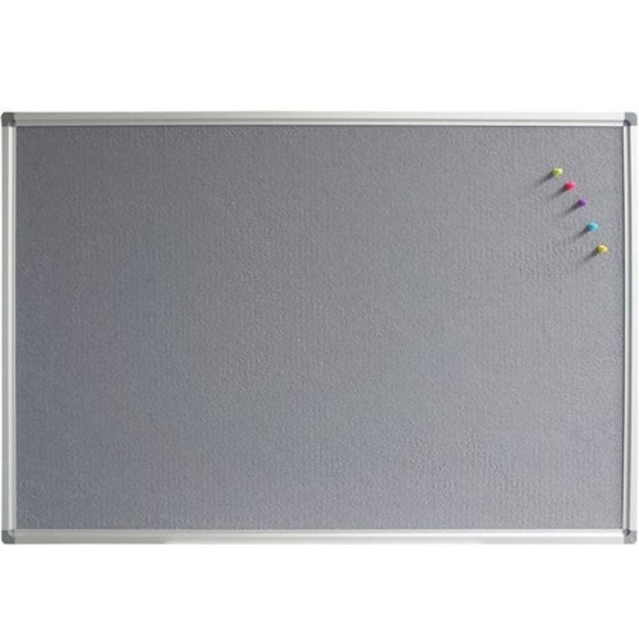 Whiteboards & Memo Boards | RapidLine Rapidline Pinboard 1500W X 15D X 900Mmh Grey Felt Aluminium Frame