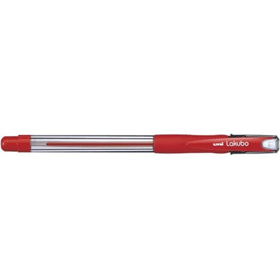 Pens | Uni-Ball Uni Sg100 Lakubo Ballpoint Pen Comfort Grip Medium 1Mm Red Pack Of 12