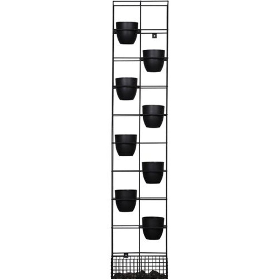 Storage | RapidLine Rapidline Rapid Bloom Vertical Garden 395W X 210D X 1940Mmh Includes Pots And Stones Black