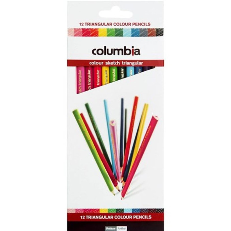 Telephones & Accessories | Columbia Columbia Coloursketch Coloured Pencil Triangular Assorted Pack Of 12