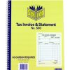 Business Books | Spirax Spirax 500 Tax Invoice & Statement Book Carbonless Quarto 50 Duplicate Sets S/O