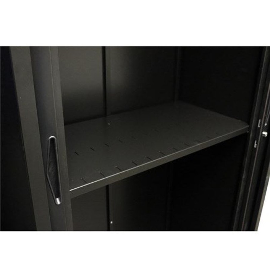 Office Furniture | GO Rapidline Go Steel Tambour Accessory Slotted Shelf 760W X 380D X 25Mmh Black