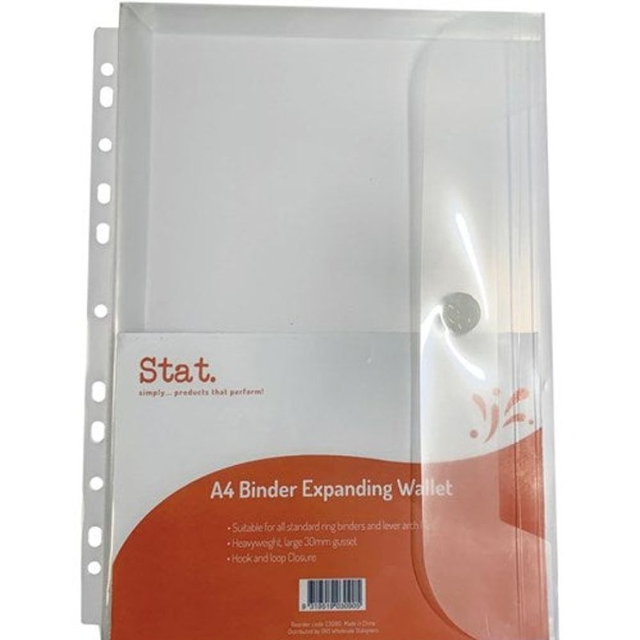 Telephones & Accessories | Stat Stat Binder Wallet A4 2, 3 & 4 Rings Expanding 30Mm Gusset 200 Sheet Clear Pack10