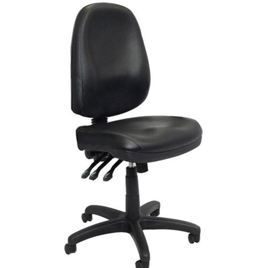 Chairs & Accessories | RapidLine Rapidline Po500 Ergonomic Heavy Duty Task Chair Black Pu