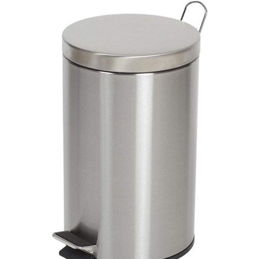 Telephones & Accessories | Compass Compass Round Pedal Bin Stainless Steel 12 Litres