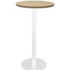 Office Furniture | RapidLine Rapidline Disc Base Dry Bar Table 600D X 1085Mmh Oak Top White Base