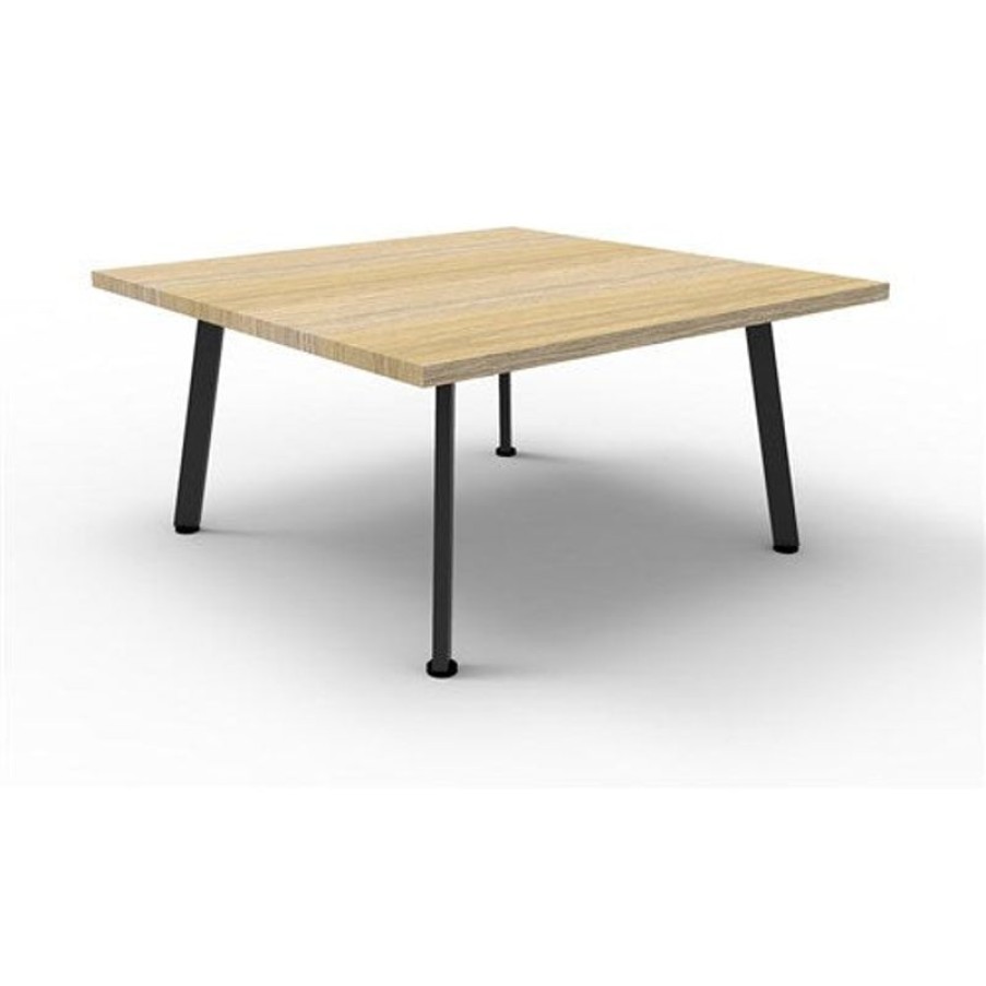 Office Furniture | RapidLine Rapidline Eternity Coffee Table 900W X 900D X 450Mmh Oak Top Black Base