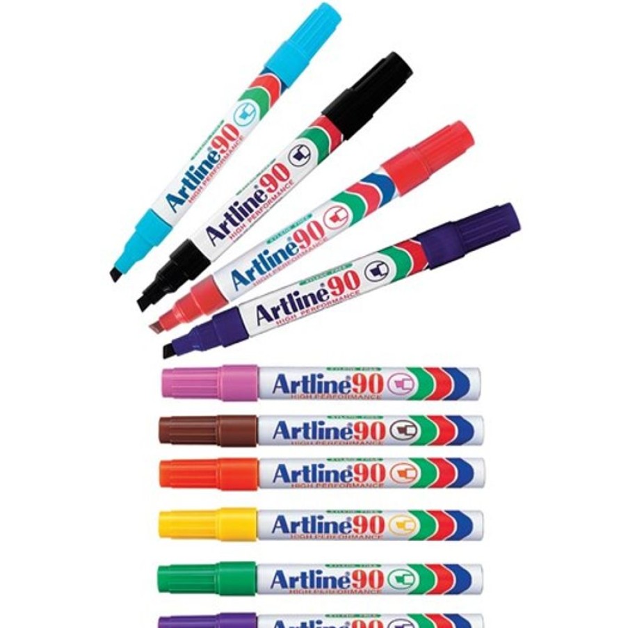 Telephones & Accessories | Artline Artline 90 Permanent Markers Chisel 2-5Mm Assorted Pack Of 12