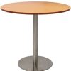 Office Furniture | RapidLine Rapidline Disc Base Round Table 900D X 755Mmh Beech Top Silver Base