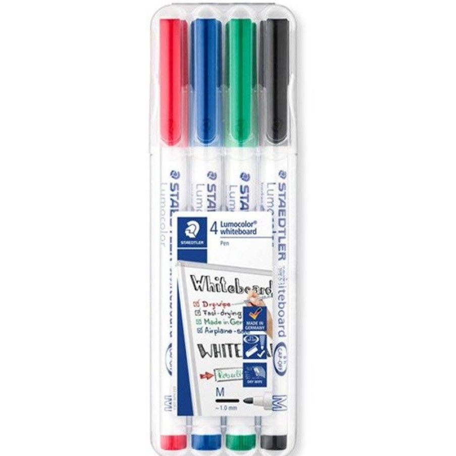 Markers & Highlighters | Staedtler Staedtler 301 Lumocolor Whiteboard Marker Bullet 1Mm Assorted Wallet Of 4