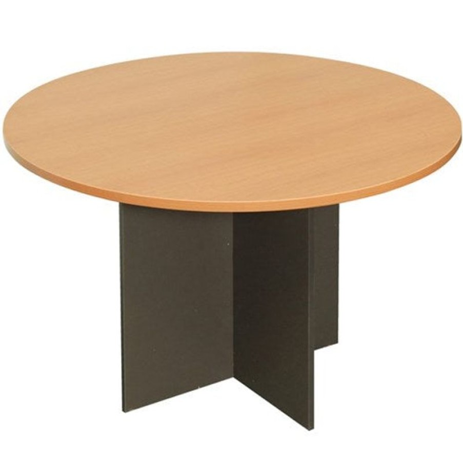 Office Furniture | RapidLine Rapidline Rapid Worker Round Table 1200D X 730Mmh Beech Top Ironstone Base