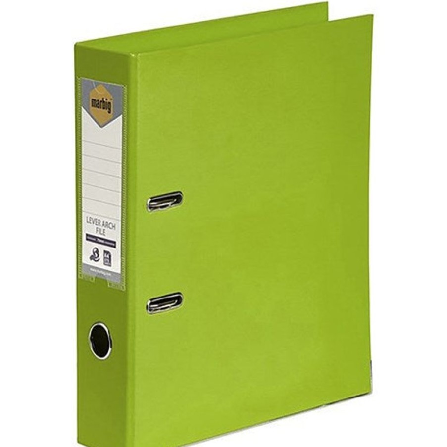 Binders & Folders | Marbig Marbig Linen Pe Lever Arch Binder A4 75Mm Lime