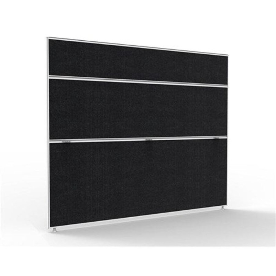 Office Furniture | RapidLine Rapidline Shush30+ Screen 1800W X 30D X 1500Mmh White Frame Black Pinnable Fabric