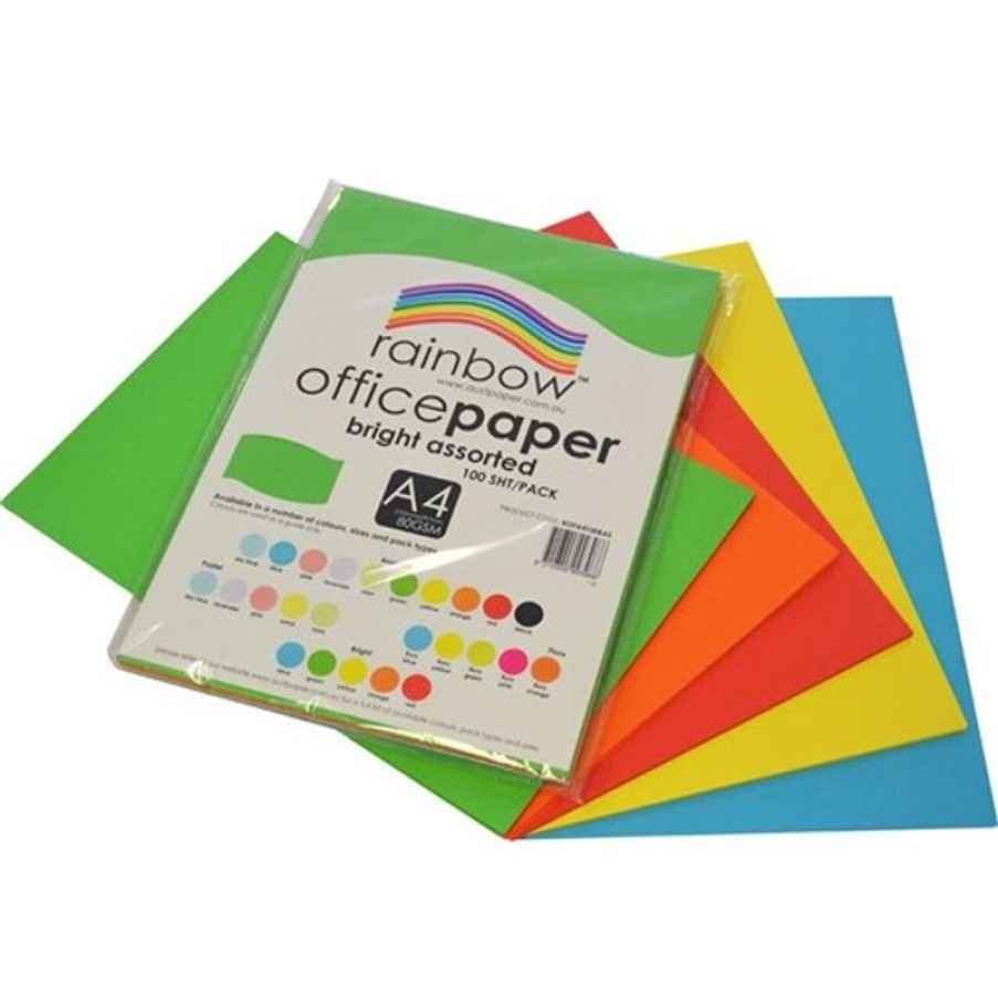 Telephones & Accessories | Rainbow Rainbow Office Copy Paper A4 80Gsm Bright Assorted Pack Of 100