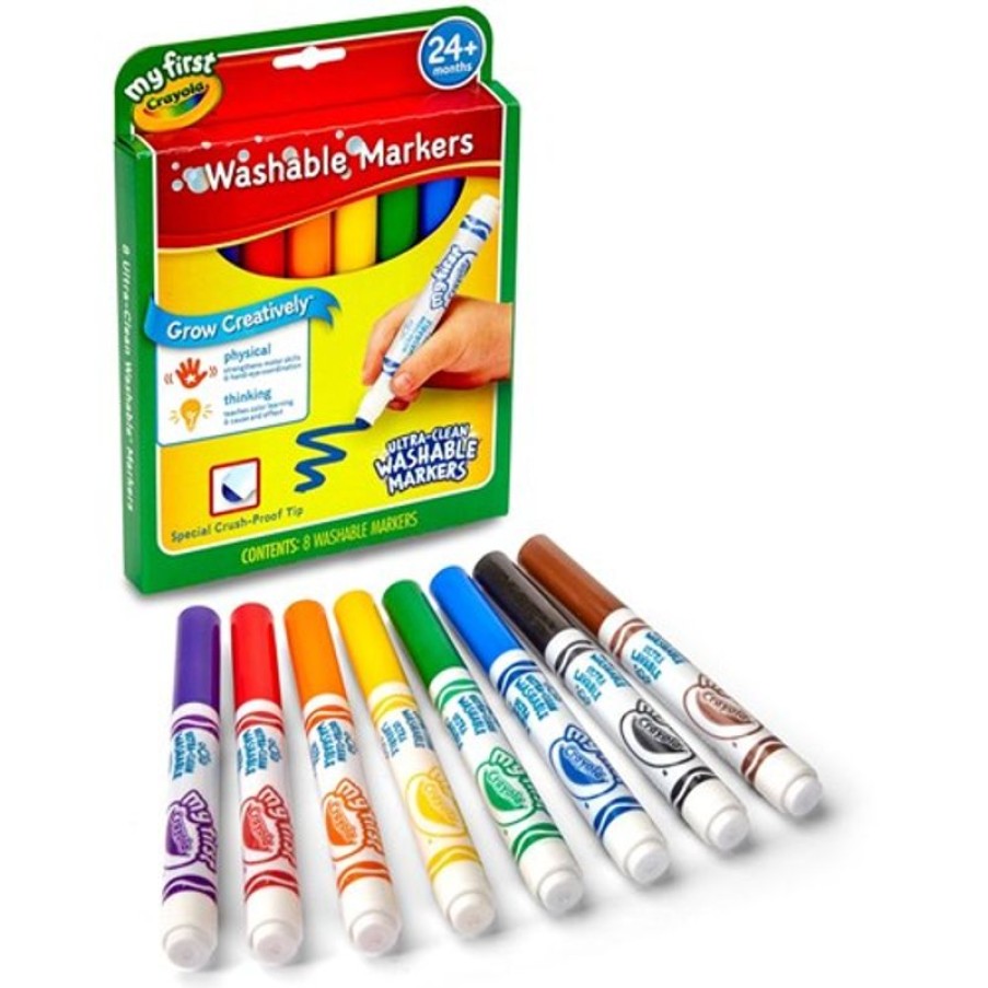 Telephones & Accessories | Crayola Crayola My First Markers Ultra Clean Washable Round Nib 8 Assorted