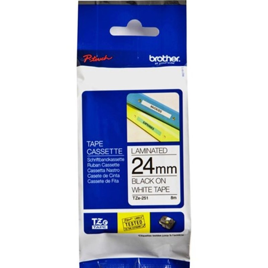 Telephones & Accessories | Brother Brother Tze-251 P-Touch Tape 24Mmx8M Black On White