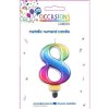 Telephones & Accessories | Alpen Alpen Numerical Birthday Candle No. 8 Metallic Rainbow