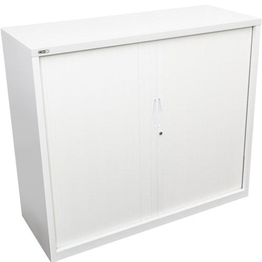 Storage | GO Rapidline Go Tambour Door Cupboard No Shelves Included 1200W X 473D X 1200Mmh White