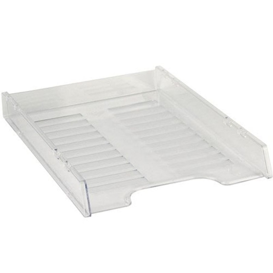 Desk Top Accessories | Italplast Italplast Slimline Document Tray A4 Multi Fit Tinted Clear