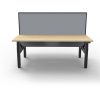 Office Furniture | RapidLine Rapidline Boost+ Back To Back Workstation + Screen 2 Person 1500Mmw Oak/Black