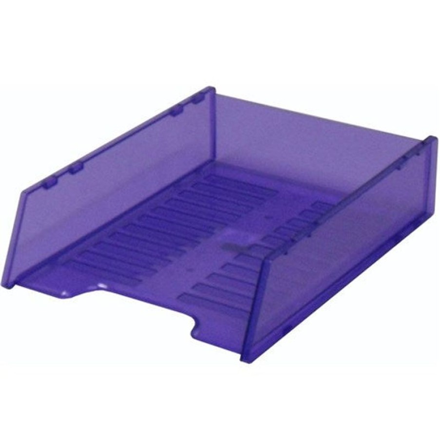 Desk Top Accessories | Italplast Italplast Document Tray Multifit Translucent Tinted Purple