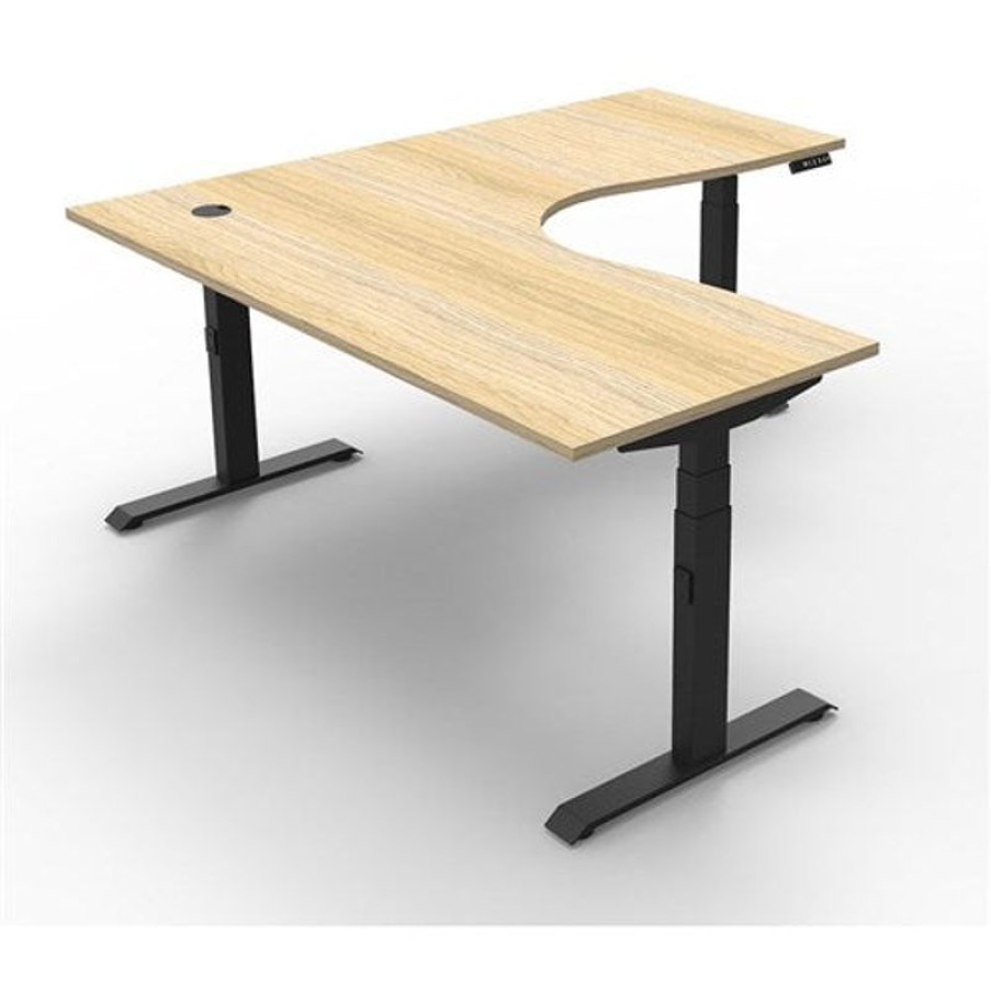 Office Furniture | RapidLine Rapidline Boost+ Corner Workstation 1800/1500W X 750D X 1270Mmh Oak / Black