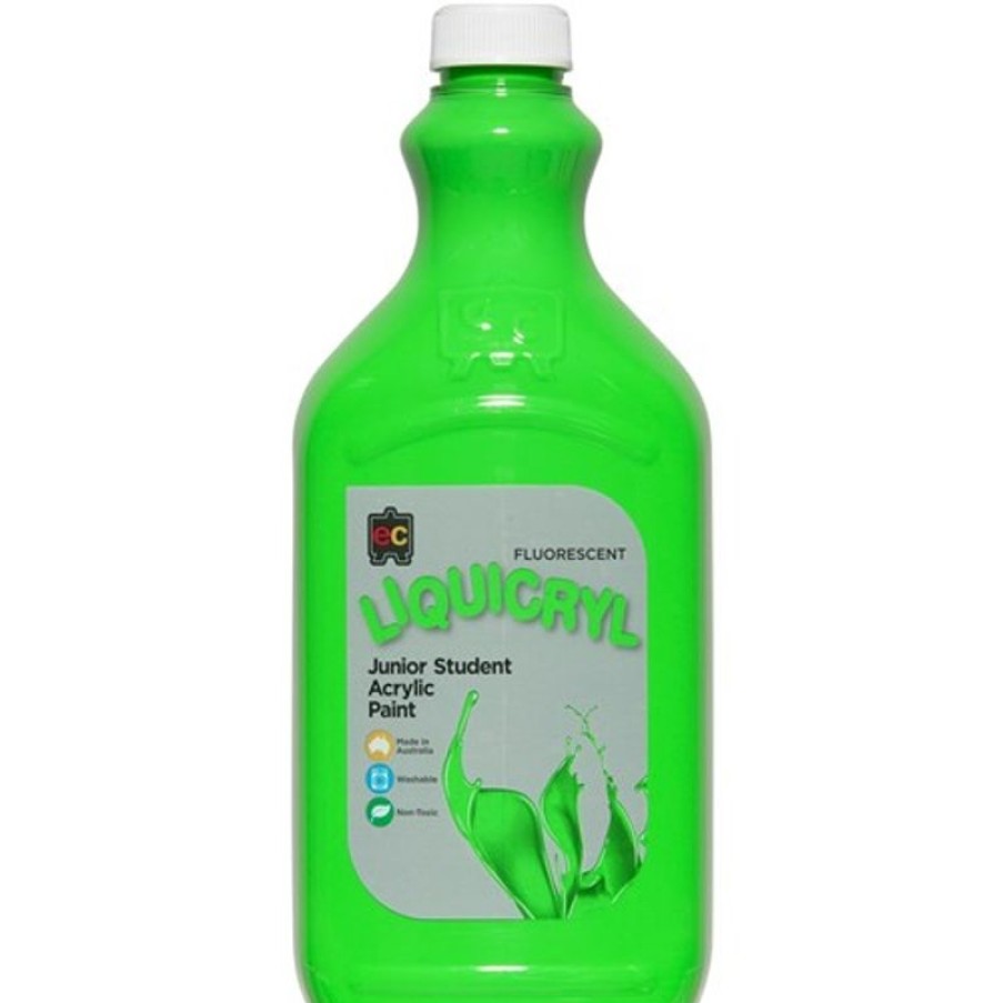 School Supplies/Art & Craft | EC Ec Liquicryl Paint 2 Litres Fluorescent Green