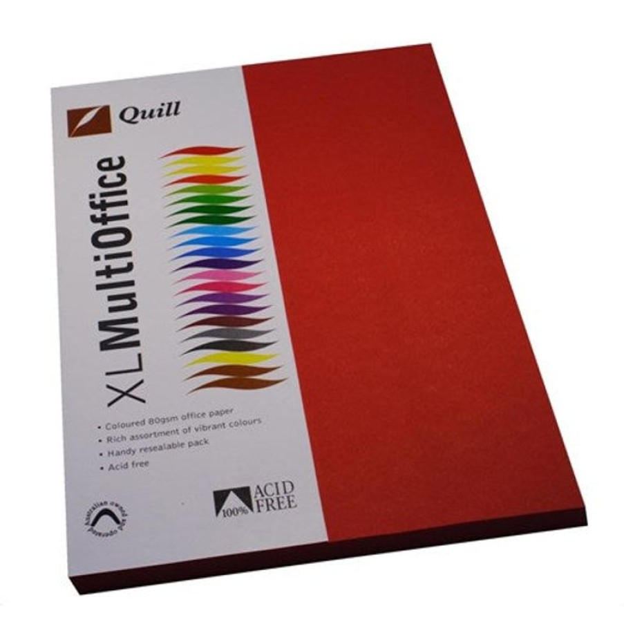 Telephones & Accessories | Quill Quill Colour Copy Paper A4 80Gsm Red Pack Of 100