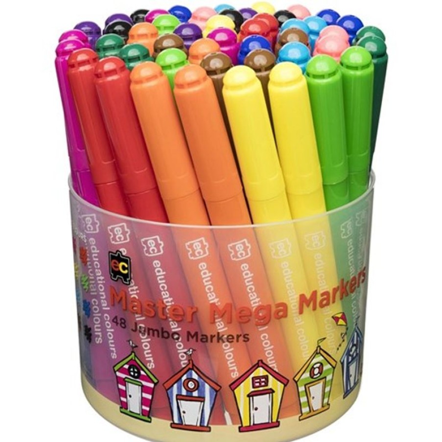 Markers & Highlighters | Edvantage Edvantage Master Mega Marker Broad Tip 5.8Mm Assorted Tub Of 48