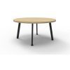 Office Furniture | RapidLine Rapidline Eternity Round Coffee Table 900D X 450Mmh Oak Top Black Base