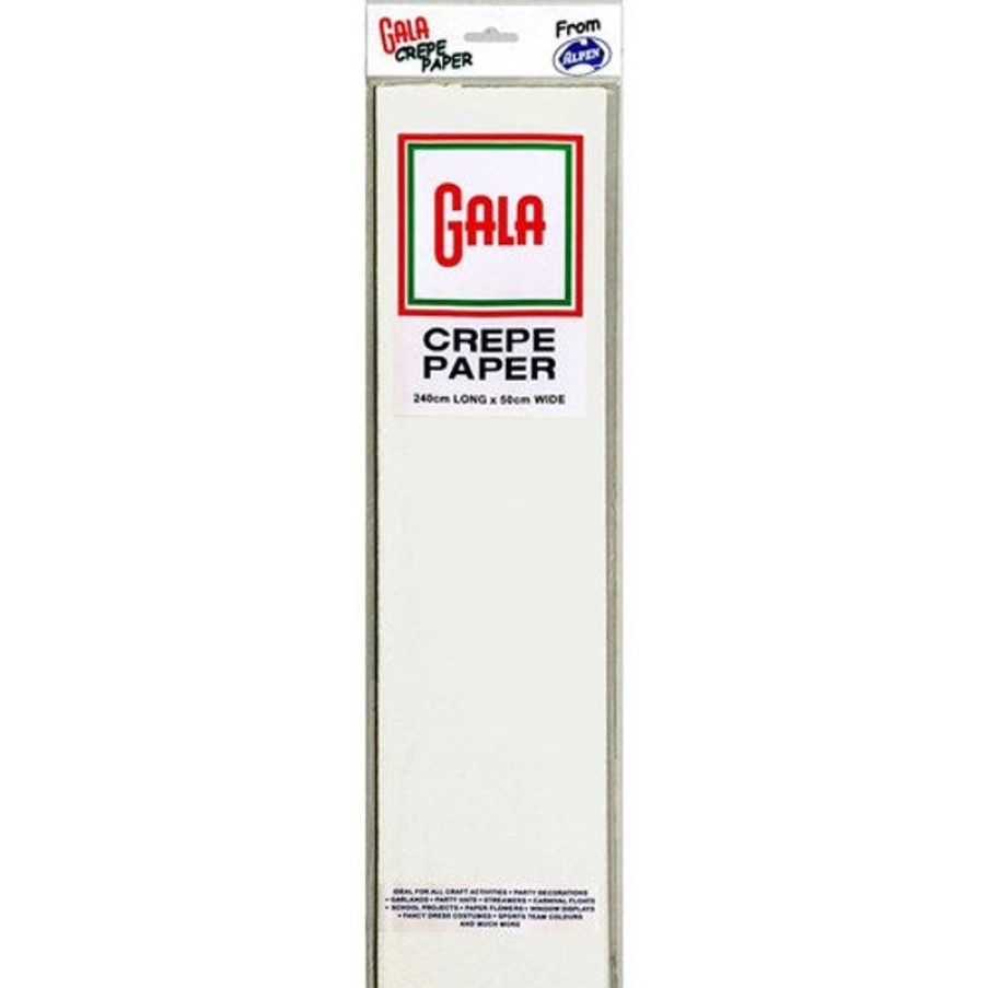 Telephones & Accessories | Alpen Alpen Gala Crepe Paper 240X50Cm White Pack Of 12