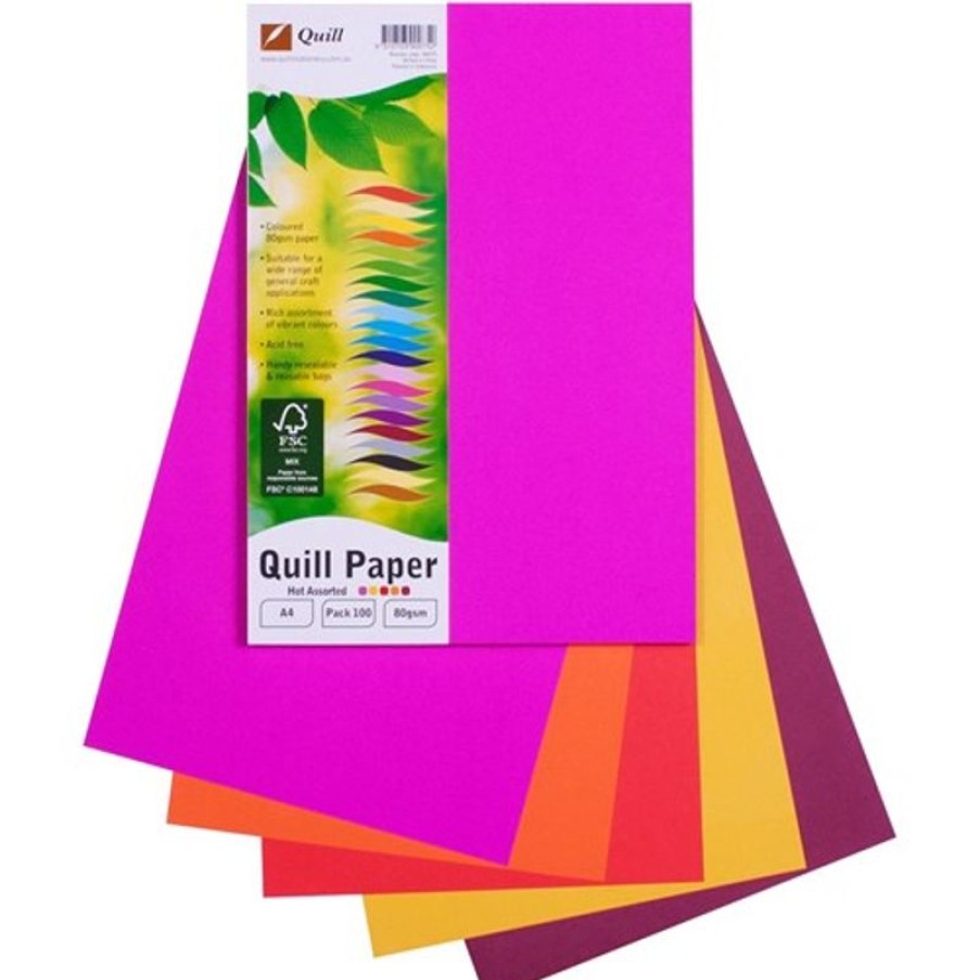 Telephones & Accessories | Quill Quill Colour Copy Paper A4 80Gsm Hot Colours Assorted Pack Of 100