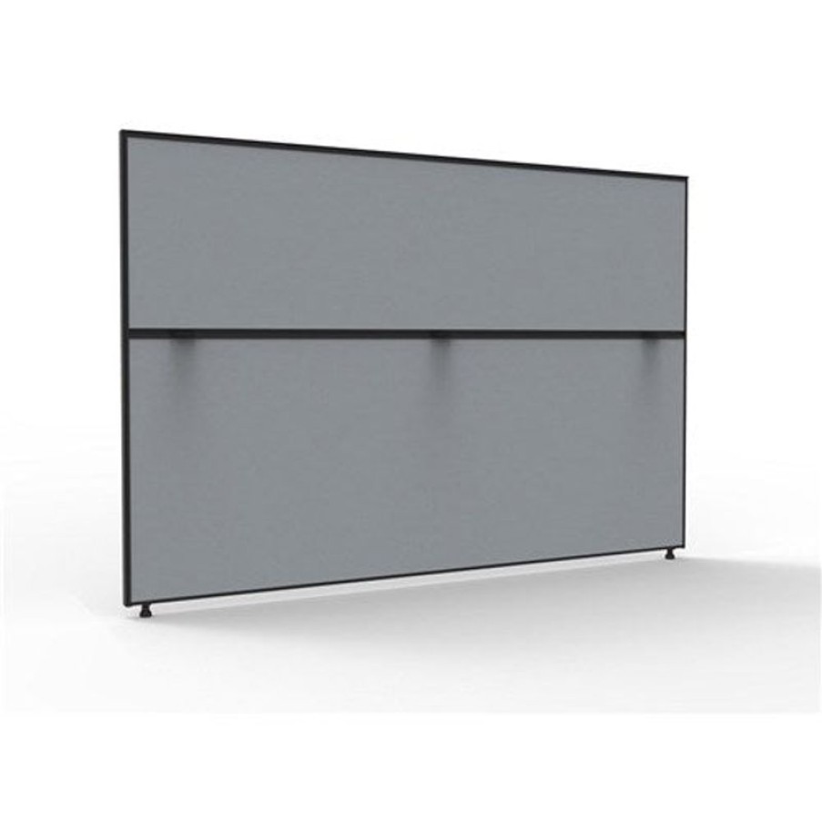 Office Furniture | RapidLine Rapidline Shush30+ Screen 1800W X 30D X 1200Mmh Black Frame Grey Pinnable Fabric