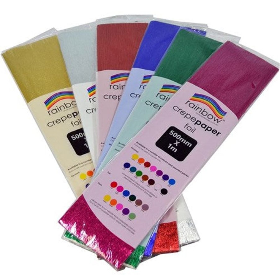 Telephones & Accessories | Rainbow Rainbow Foil Crepe 500Mm X 2.5M Assorted Pack Of 6