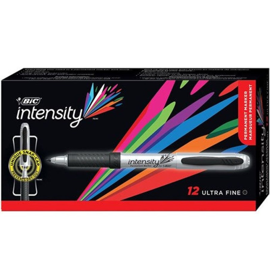 Telephones & Accessories | Bic Bic Intensity Permanent Marker Ultra Fine Black Box 12