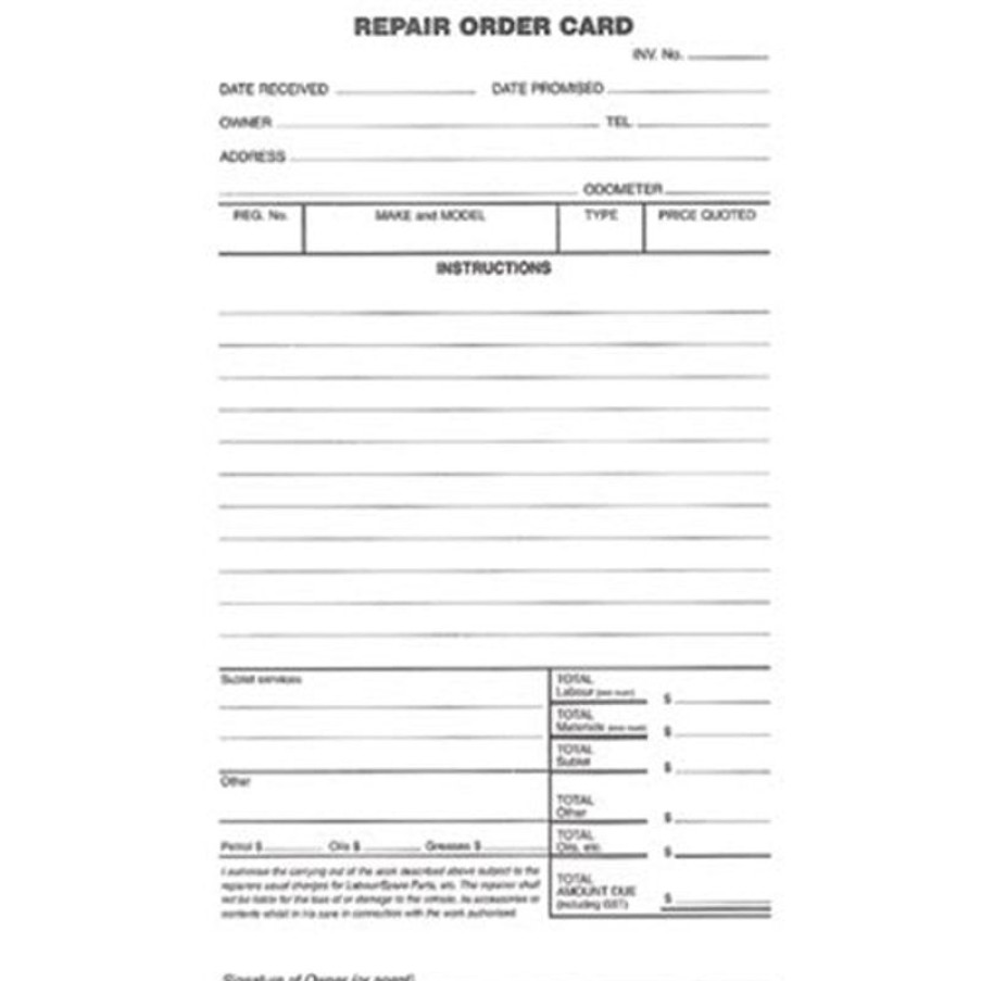 Desk Top Accessories | Zions Zions Roc System Card Repair Order 125X205Mm Pack Of 250