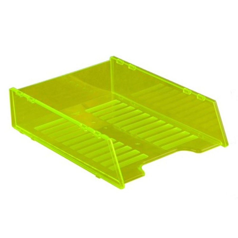 Desk Top Accessories | Italplast Italplast Neon Document Tray Multifit-Neon Yellow