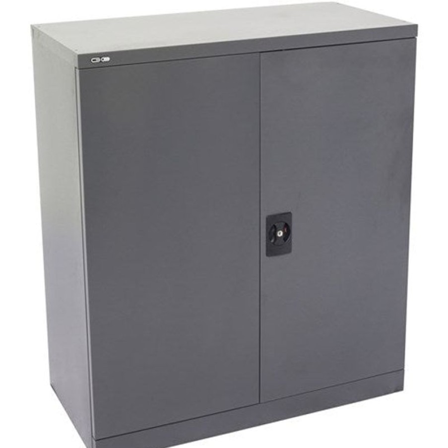 Storage | GO Rapidline Go Swing Door Steel Cupboard 910W X 450D X 1015Mmh Graphite Ripple