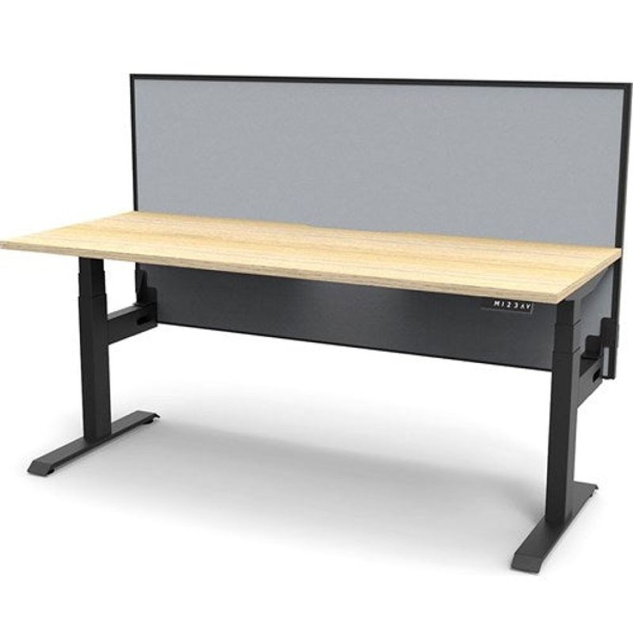 Office Furniture | RapidLine Rapidline Boost+ Single Sided Workstation + Screen 1800W X 750D X 1330Mmh Oak/Black