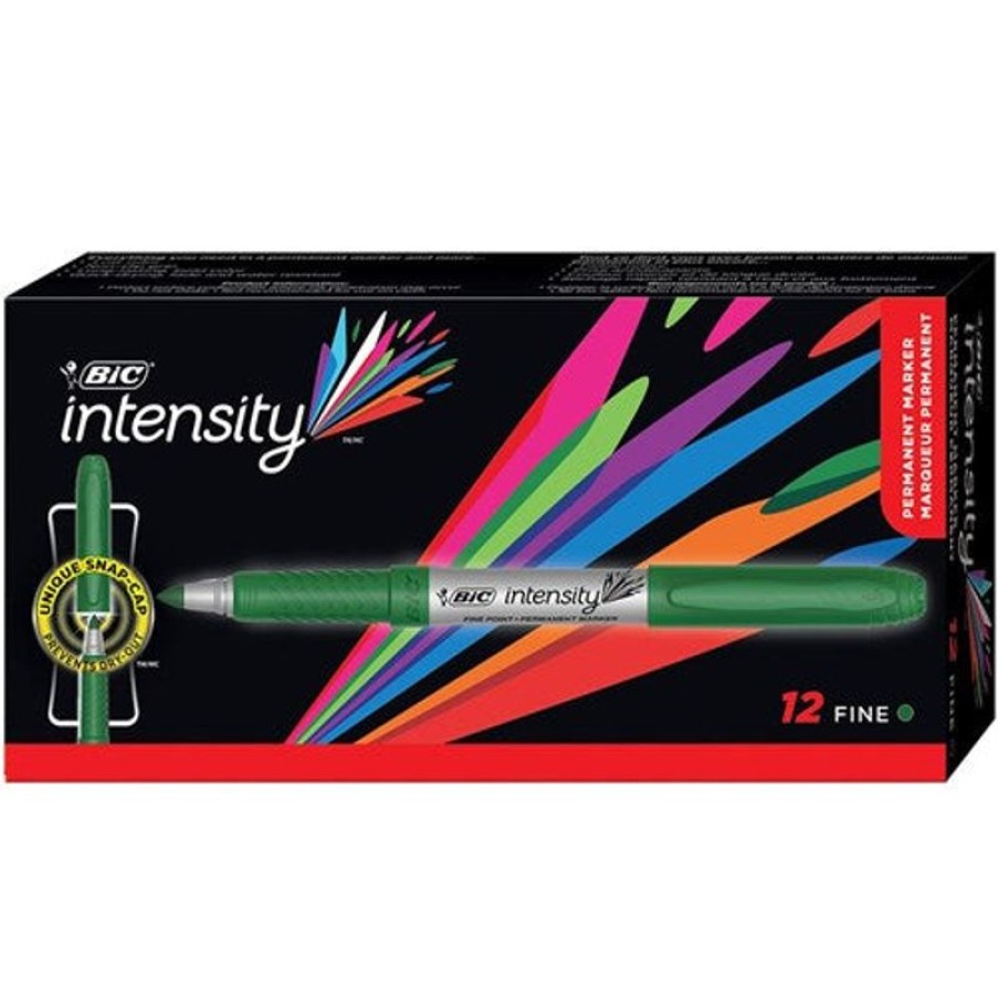 Telephones & Accessories | Bic Bic Intensity Permanent Marker Fine Green Box 12