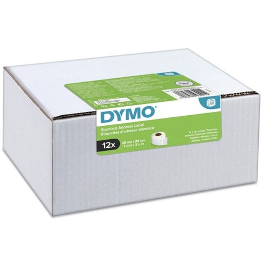 Labelling Machines & Accessories | Dymo Dymo Labelwriter Standard Address Labels 28 X 89Mm Pack Of 12 White