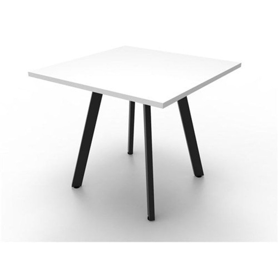 Office Furniture | RapidLine Rapidline Eternity Meeting Table 900W X 900D X 730Mmh White Top Black Base