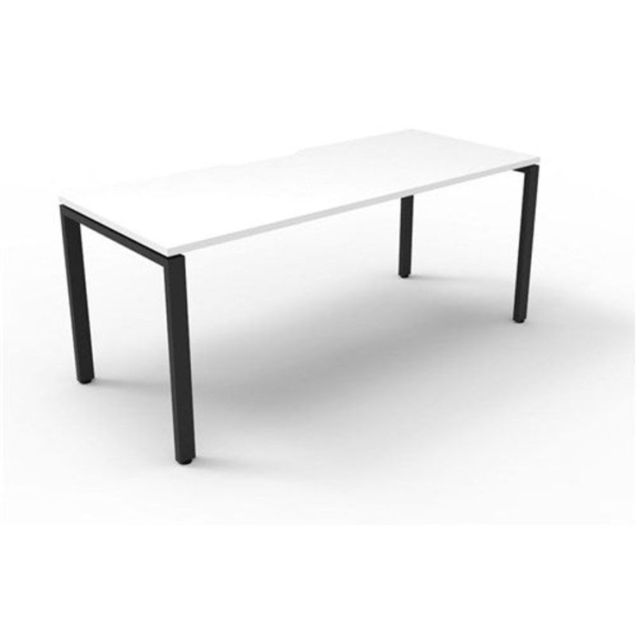 Office Furniture | RapidLine Rapidline Deluxe Infinity Desk Profile Leg Single Sided 1500W X 750D X 730Mmh White/Black