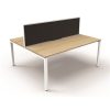 Office Furniture | RapidLine Rapidline Deluxe Infinity Desk Profile Leg Two Sided + Screen 2 Person 1200Mmw Oak/White